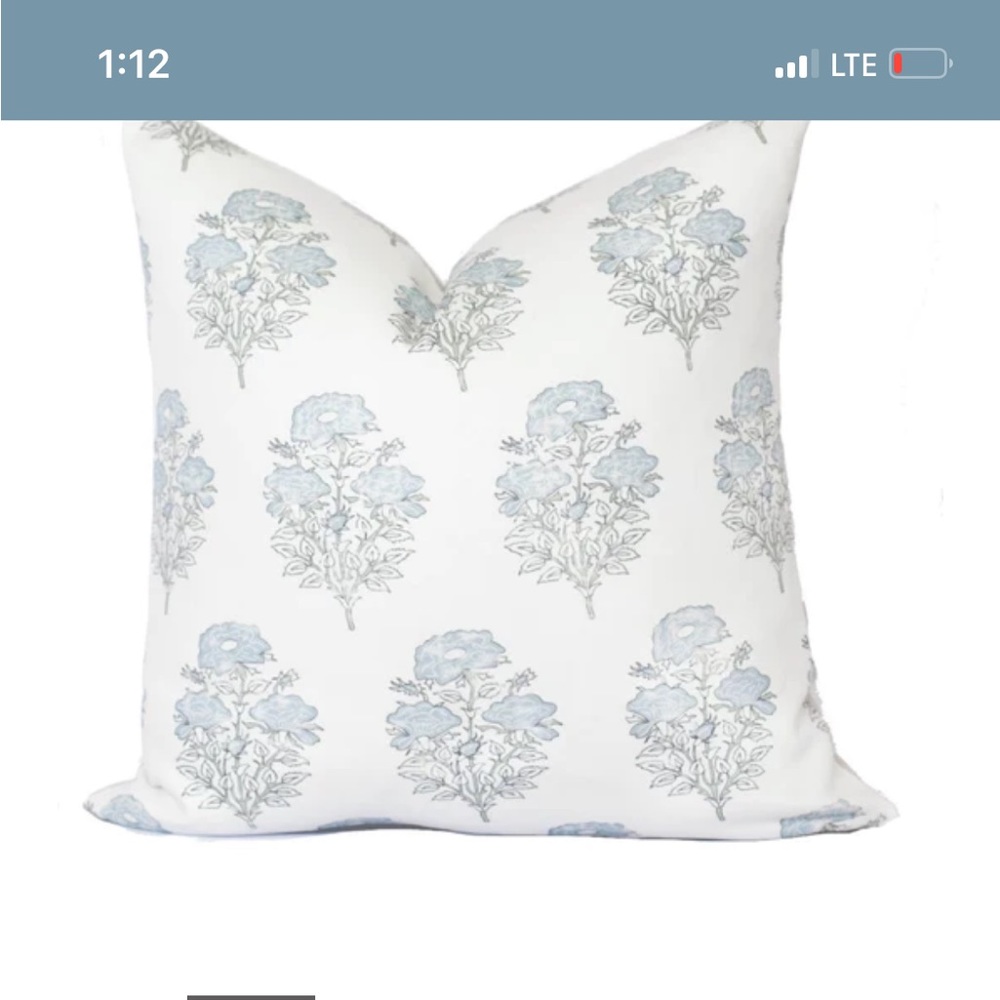 Willow in the blue 24x24 pillow cover